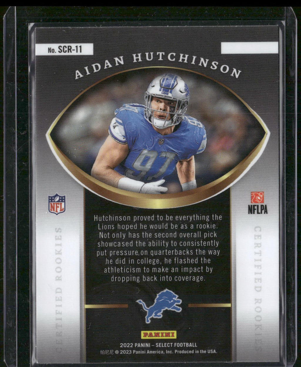 2022 Panini Select #SCR-11 Aidan Hutchinson Select Certified Rookies