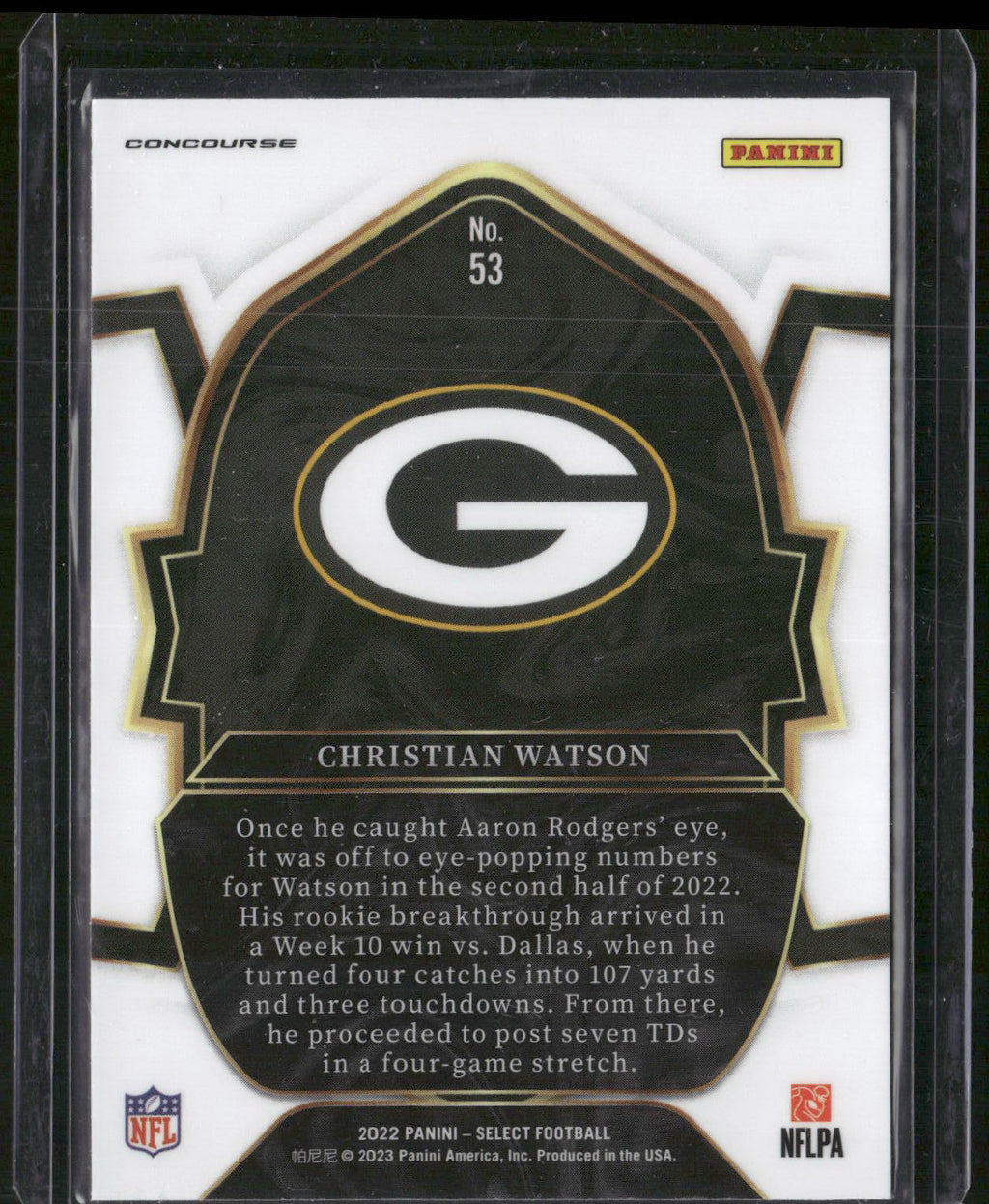 2022 Panini Select #53 Christian Watson