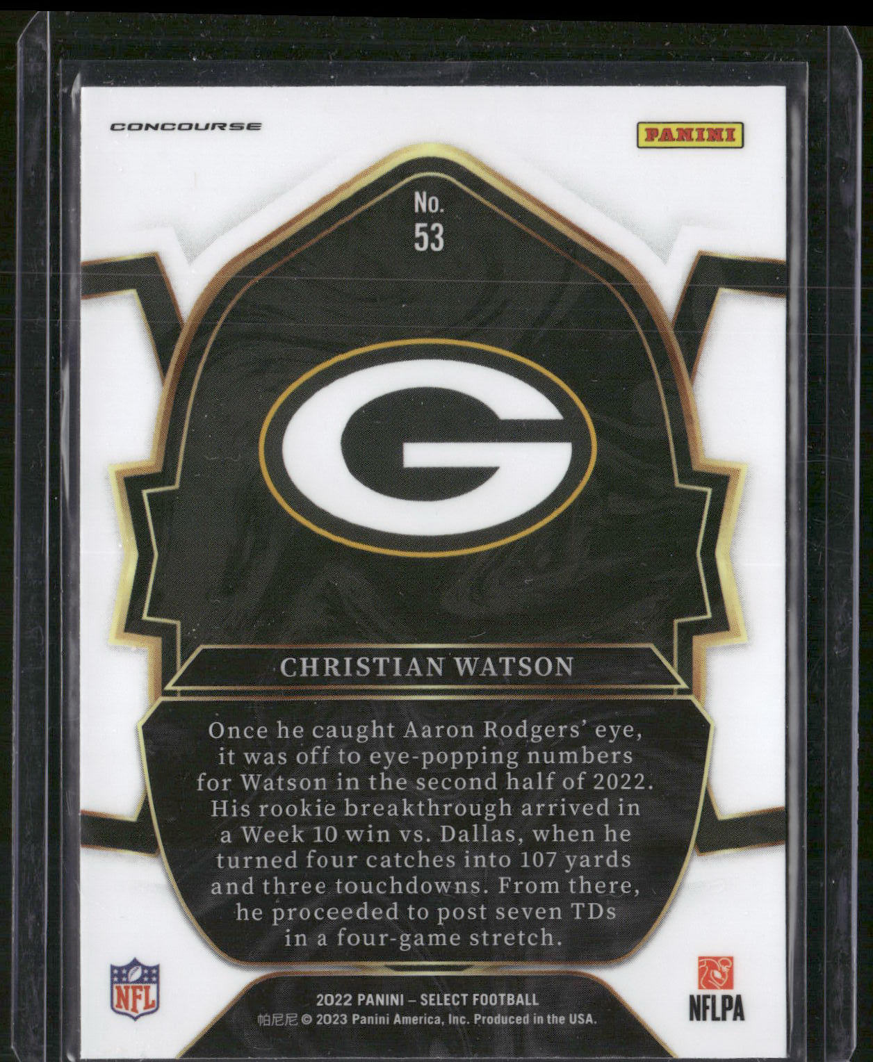 2022 Panini Select #53 Christian Watson