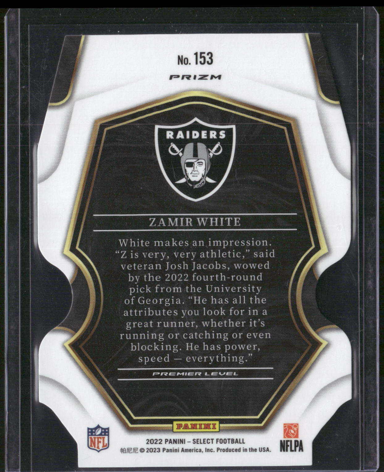 2022 Panini Select #153 Zamir White Green and Yellow Prizm Die Cut