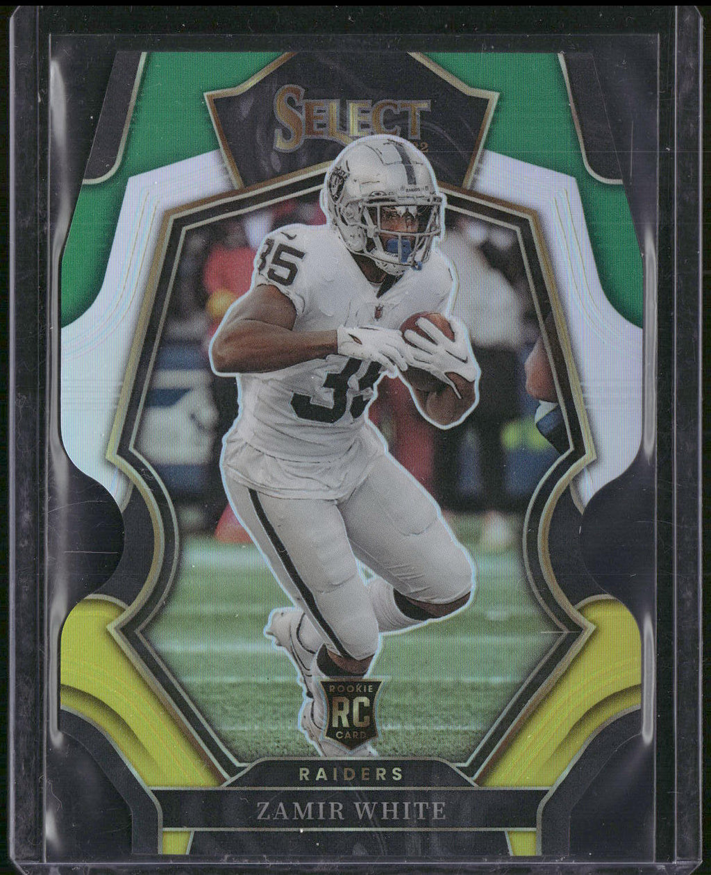 2022 Panini Select #153 Zamir White Green and Yellow Prizm Die Cut