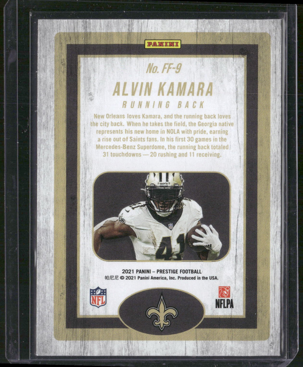2021 Panini Prestige #FF-9 Alvin Kamara Franchise Favorites