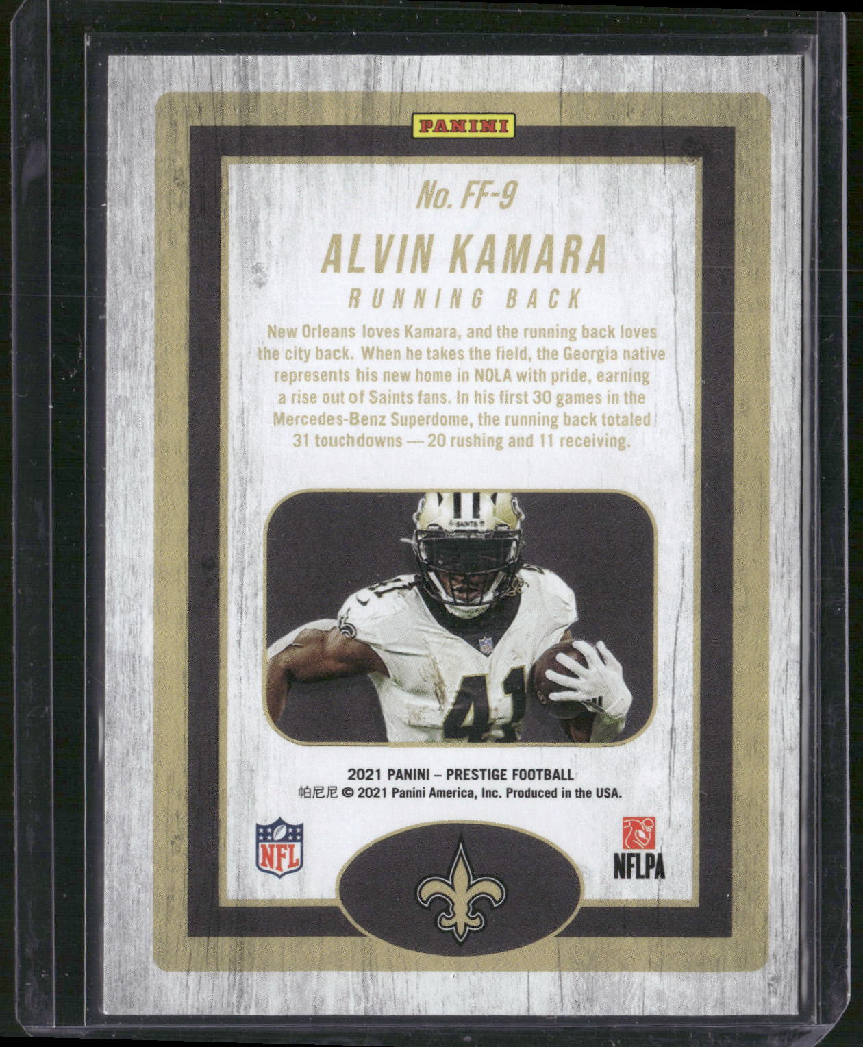 2021 Panini Prestige #FF-9 Alvin Kamara Franchise Favorites