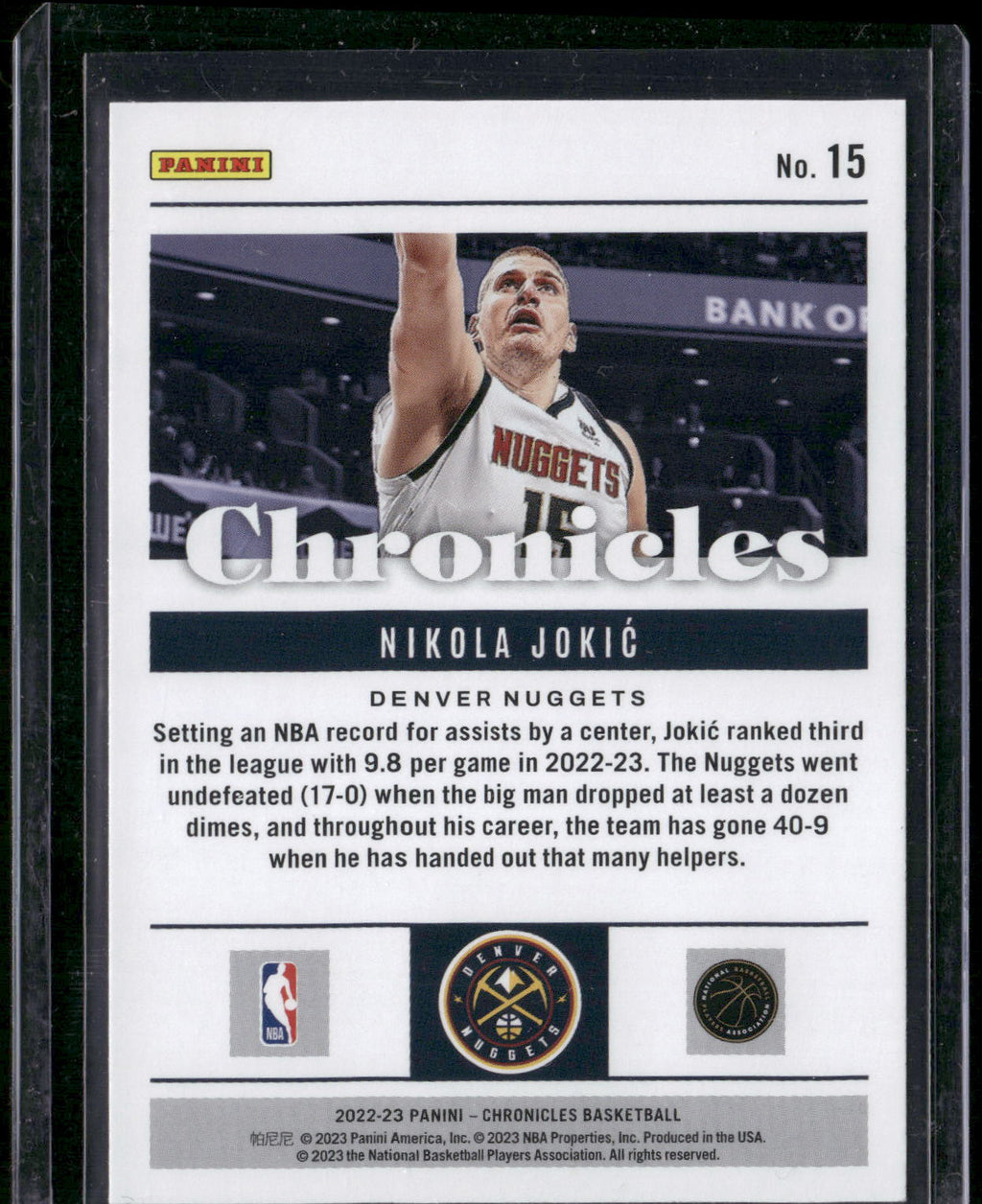2022-23 Panini Chronicles #15 Nikola Jokic