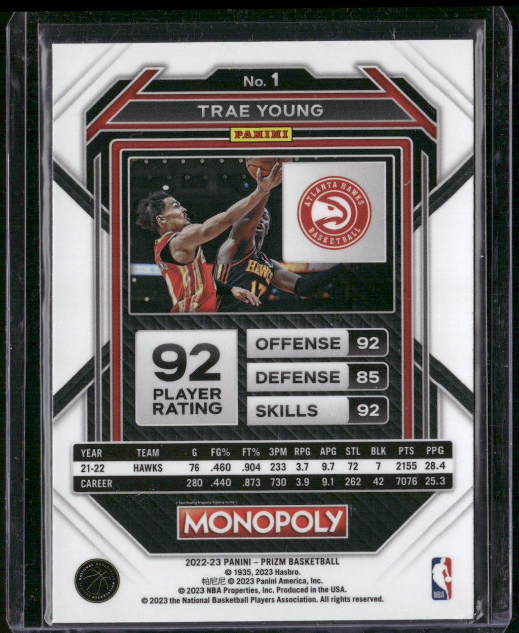 2022-23 Panini Prizm Monopoly #1 Trae Young