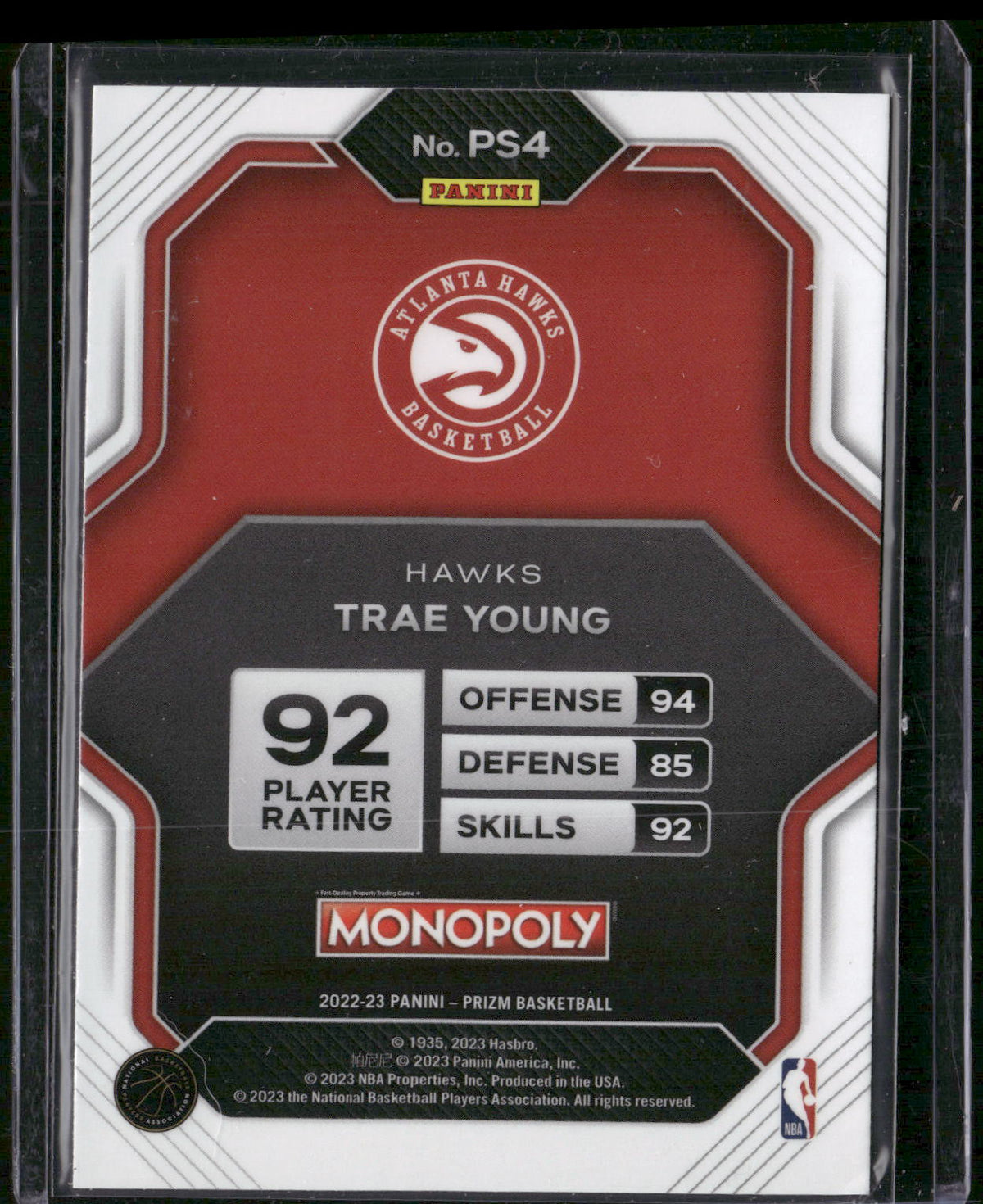2022-23 Panini Prizm Monopoly #PS4 Trae Young Prizm All-Stars