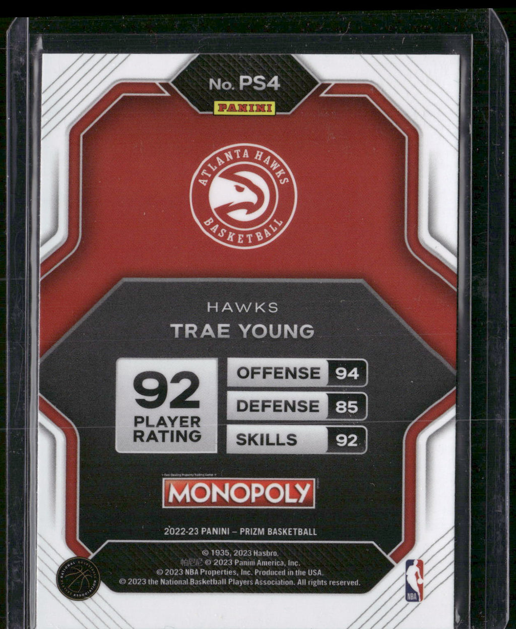 2022-23 Panini Prizm Monopoly #PS4 Trae Young Prizm All-Stars