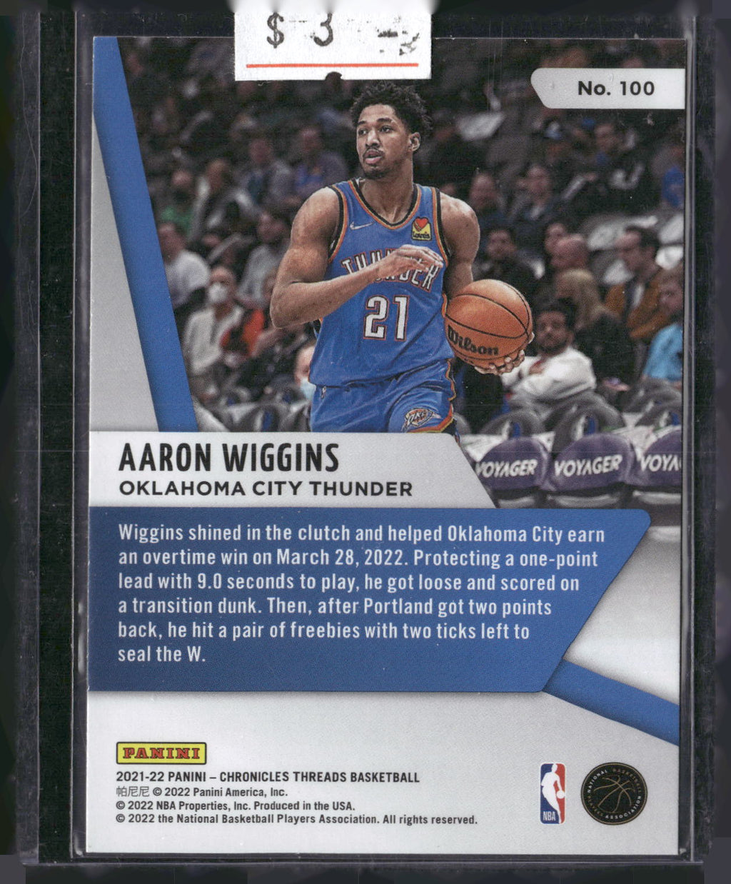 2021-22 Panini Chronicles #100 Aaron Wiggins