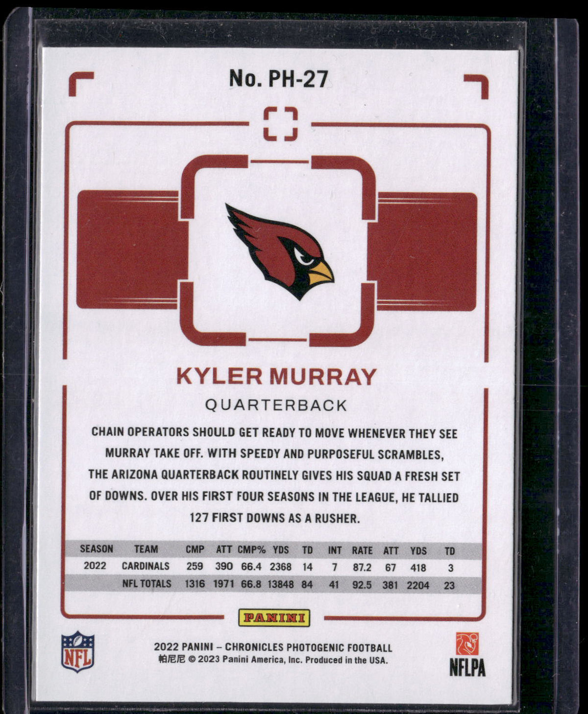 2022 Panini Chronicles #PH-27 Kyler Murray Photogenic