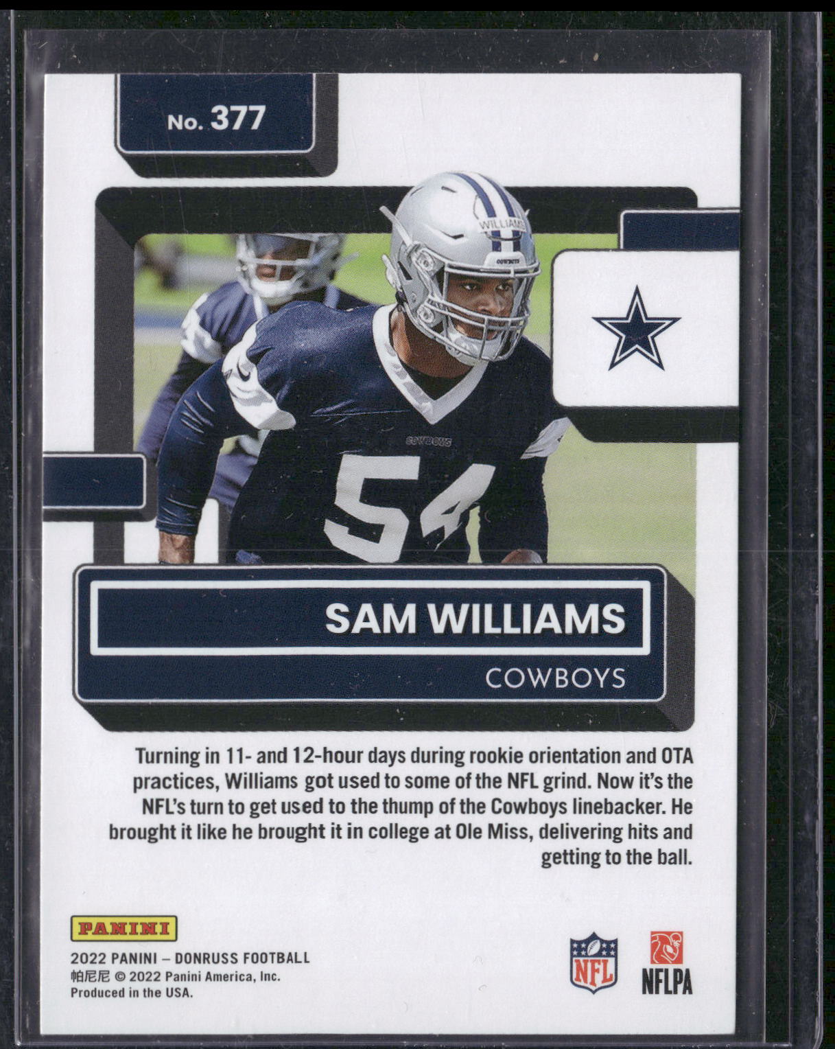 2022 Donruss #377 Sam Williams