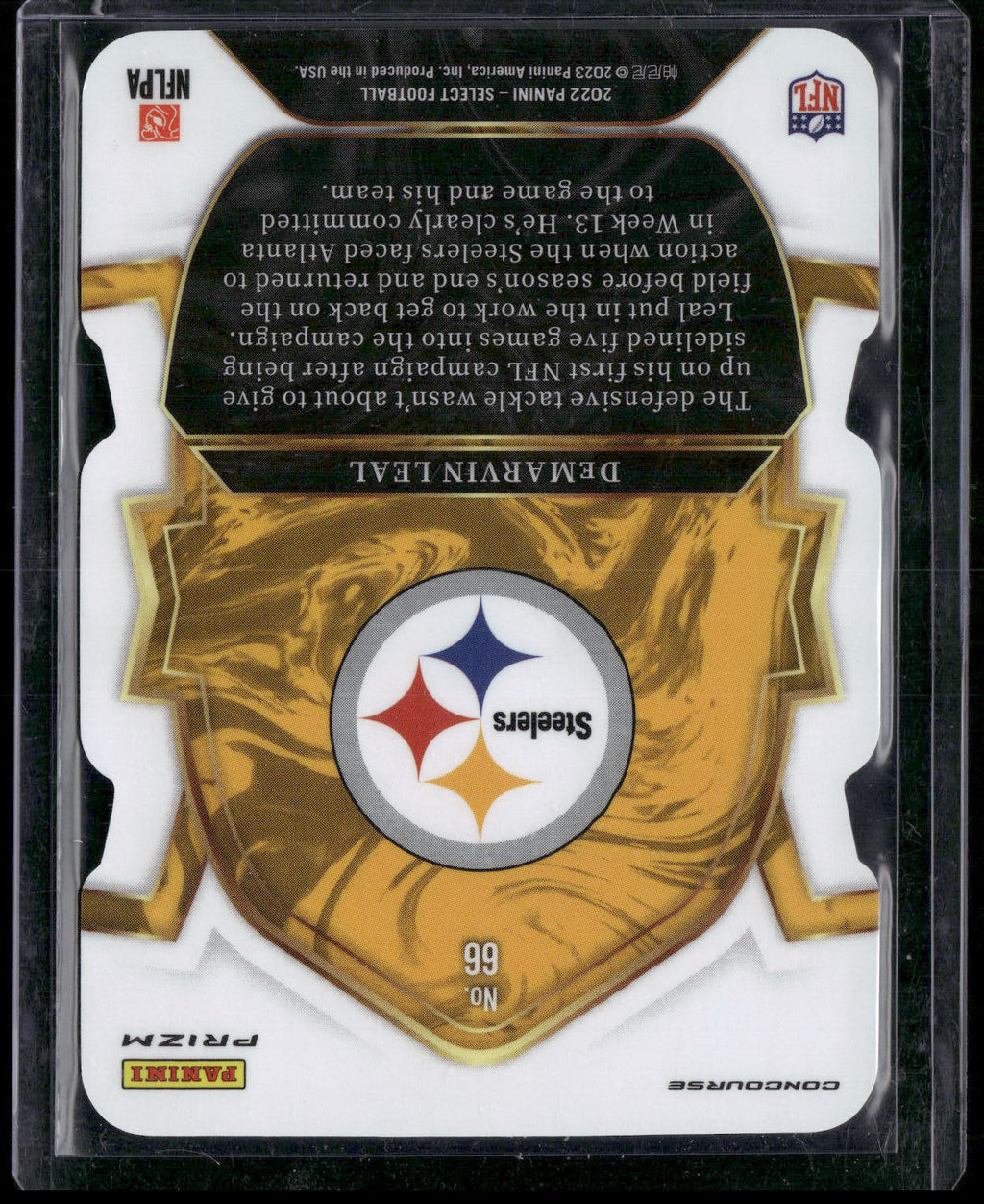 2022 Panini Select #66 DeMarvin Leal Green and Yellow Prizm Die Cut