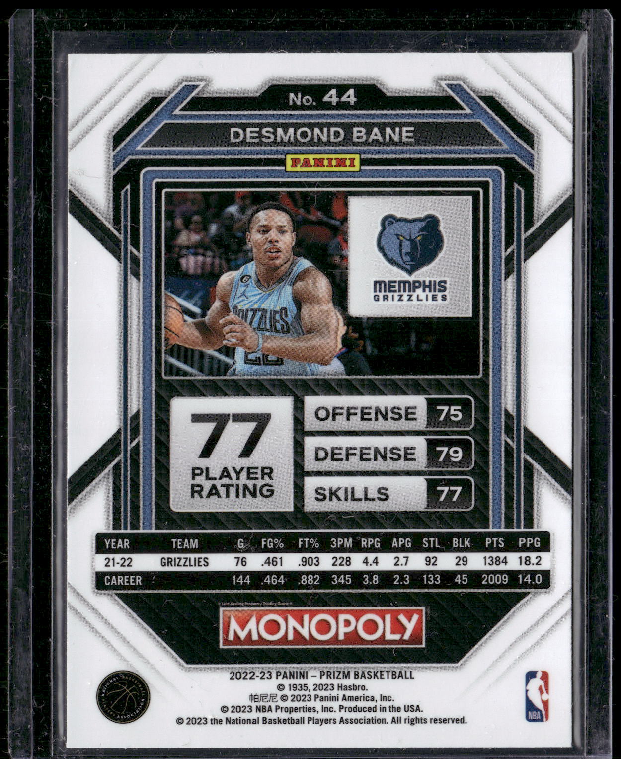2022-23 Panini Prizm Monopoly #44 Desmond Bane