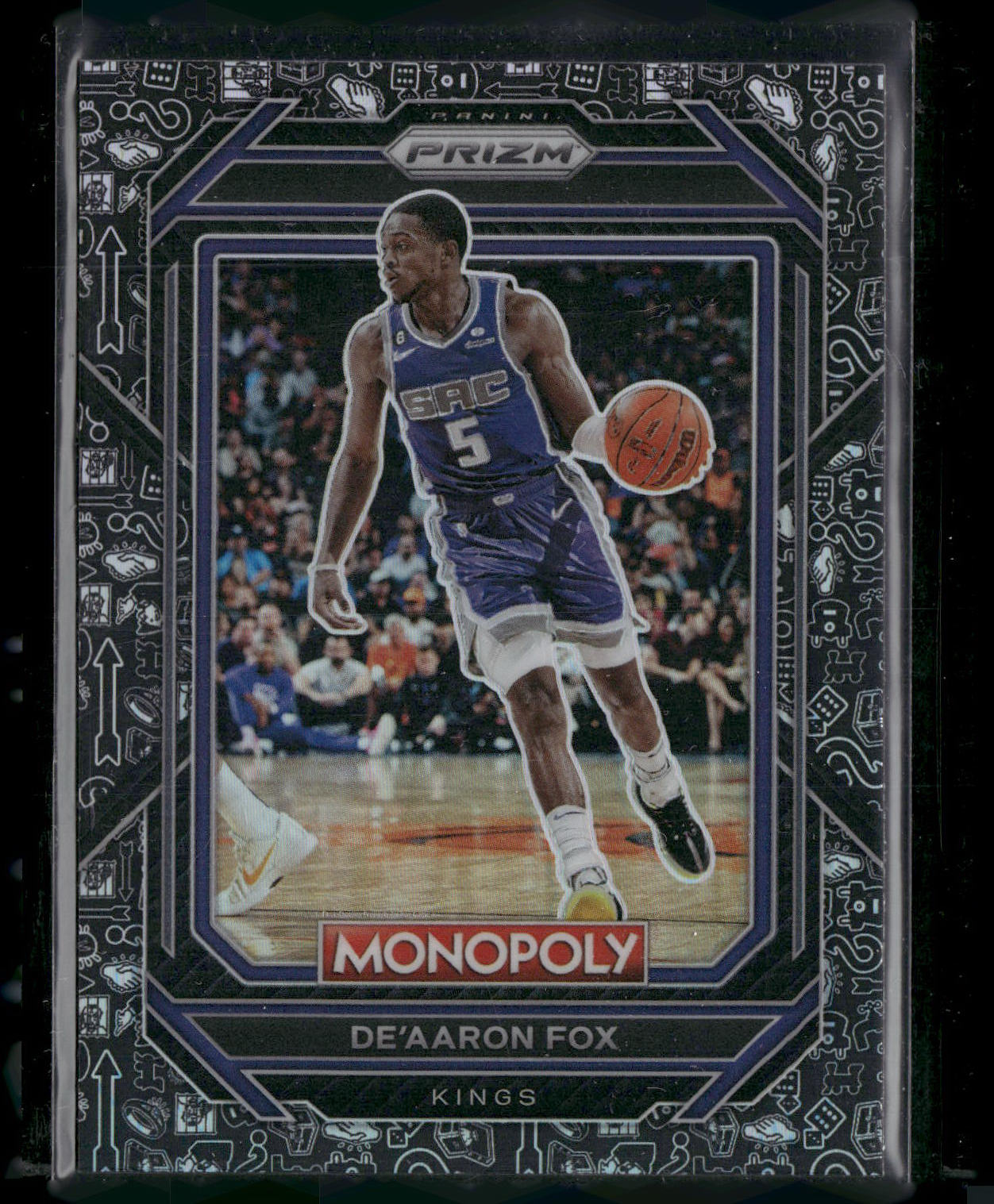2022-23 Panini Prizm Monopoly #76 De'Aaron Fox Monopoly Black Classic Icons