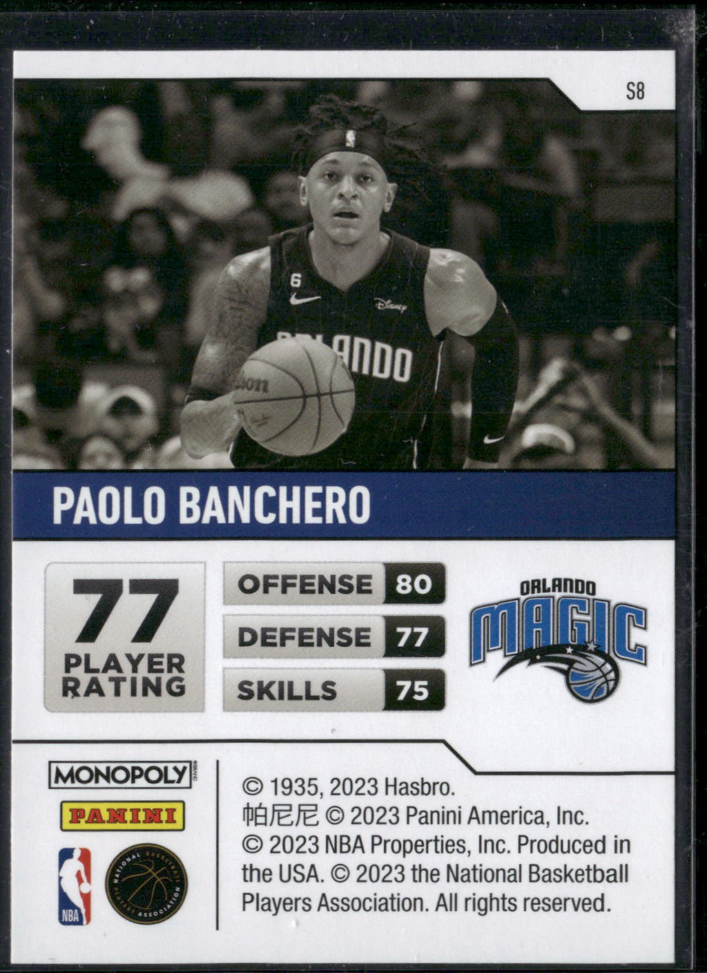 2022-23 Panini Prizm Monopoly #S8 Paolo Banchero Starter Deck
