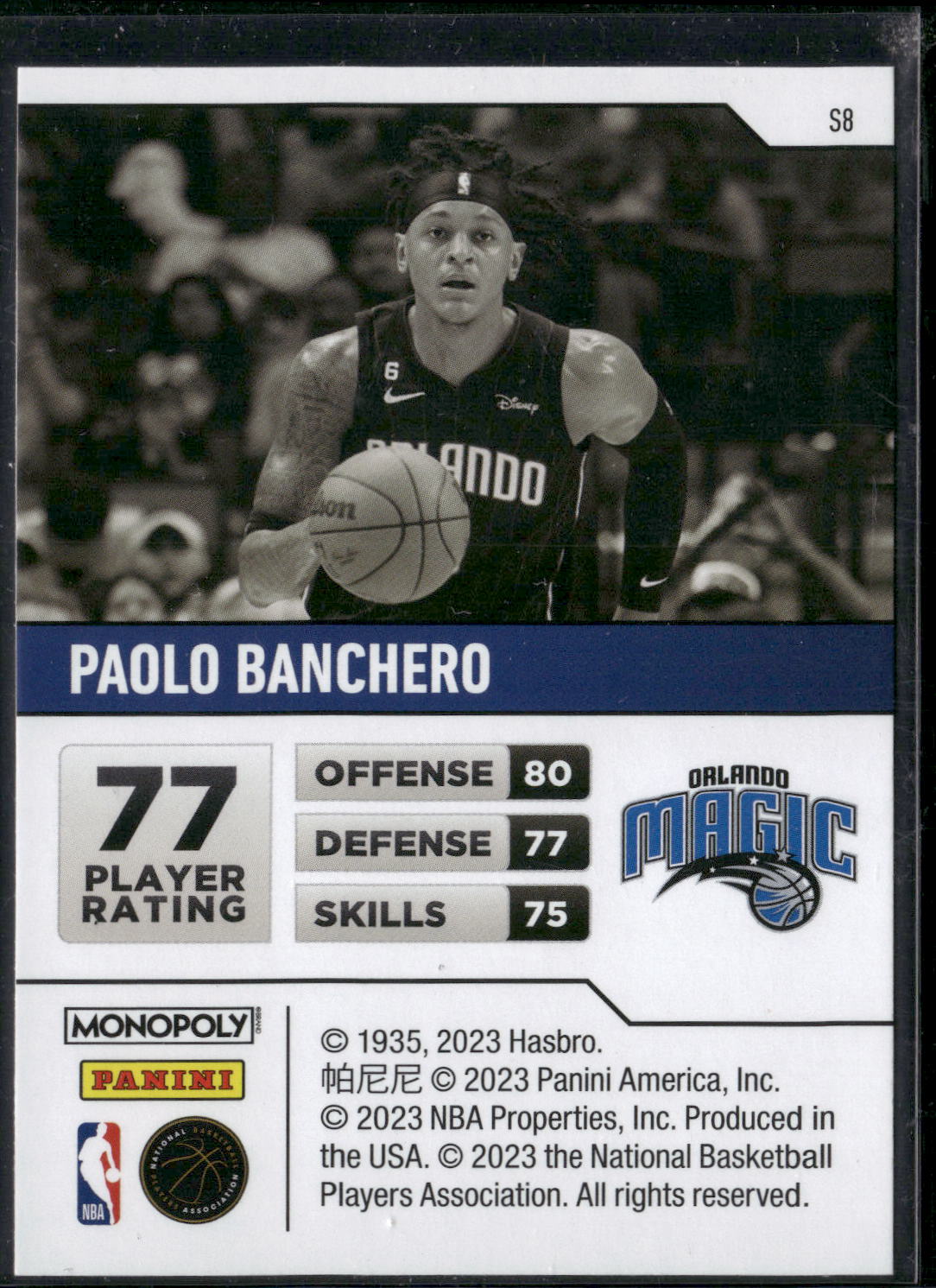 2022-23 Panini Prizm Monopoly #S8 Paolo Banchero Starter Deck