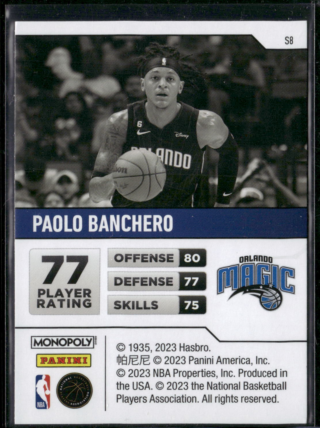 2022-23 Panini Prizm Monopoly #S8 Paolo Banchero Starter Deck