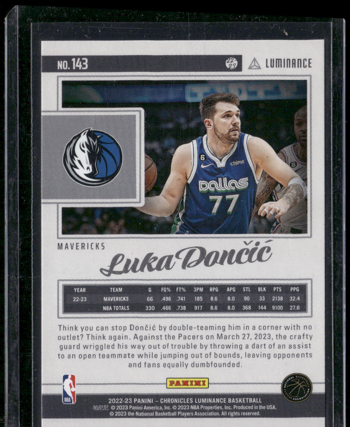2022-23 Panini Chronicles #143 Luka Doncic