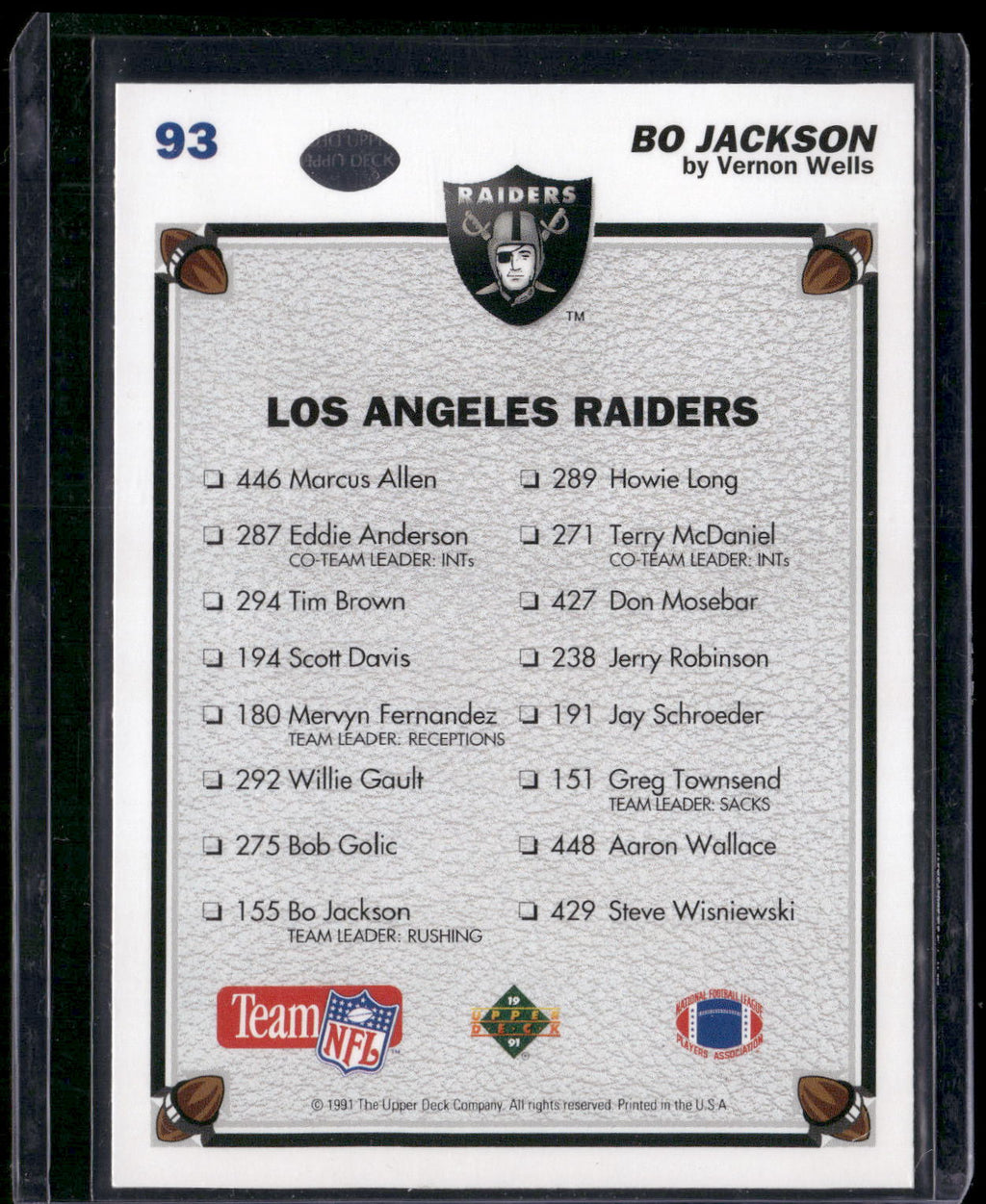 1991 Upper Deck #93 Bo Jackson