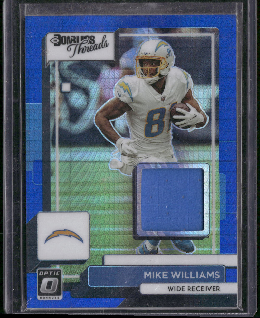 2022 Donruss Optic #DT-MW Mike Williams Donruss Threads Blue Hyper