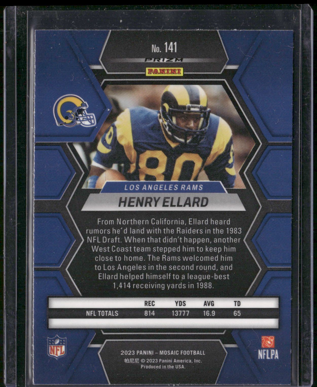 2023 Panini Mosaic #141 Henry Ellard Red Sparkle
