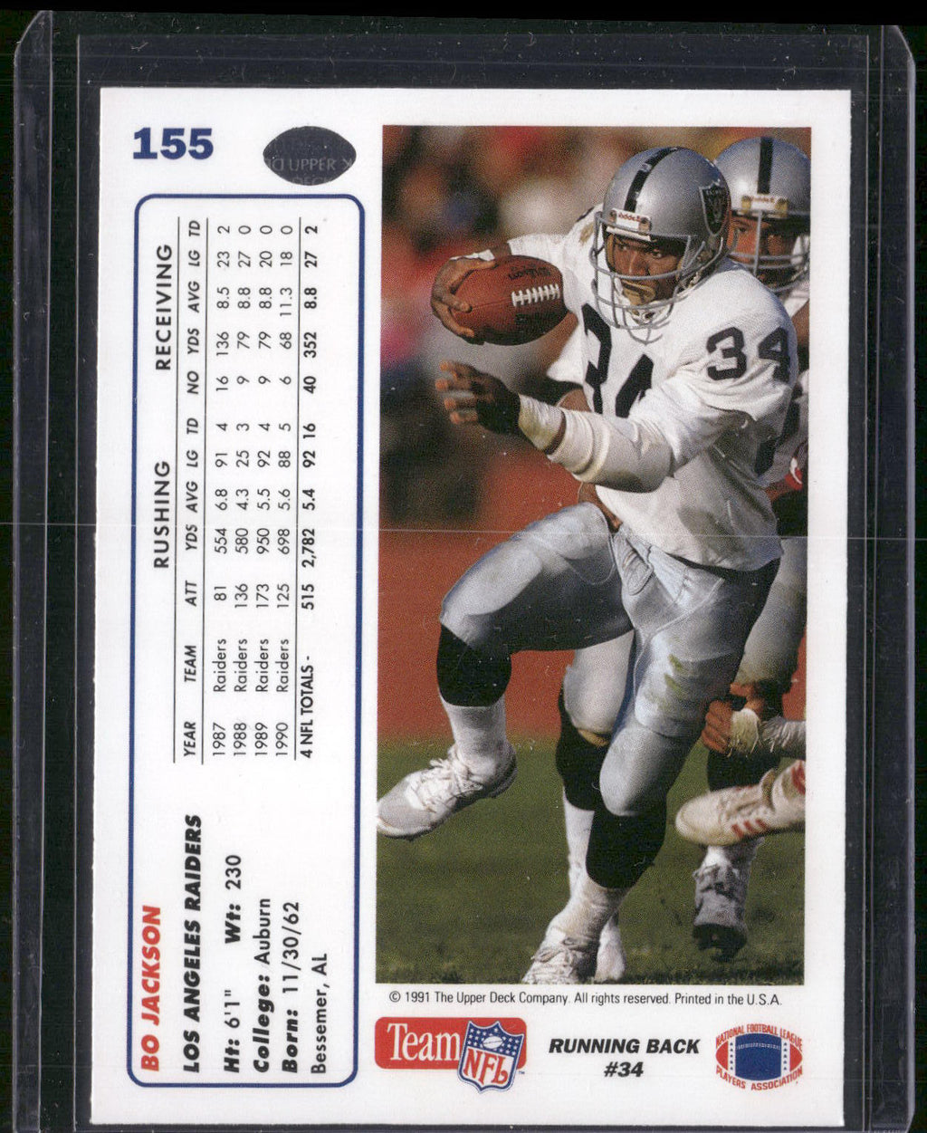 1991 Upper Deck #155 Bo Jackson