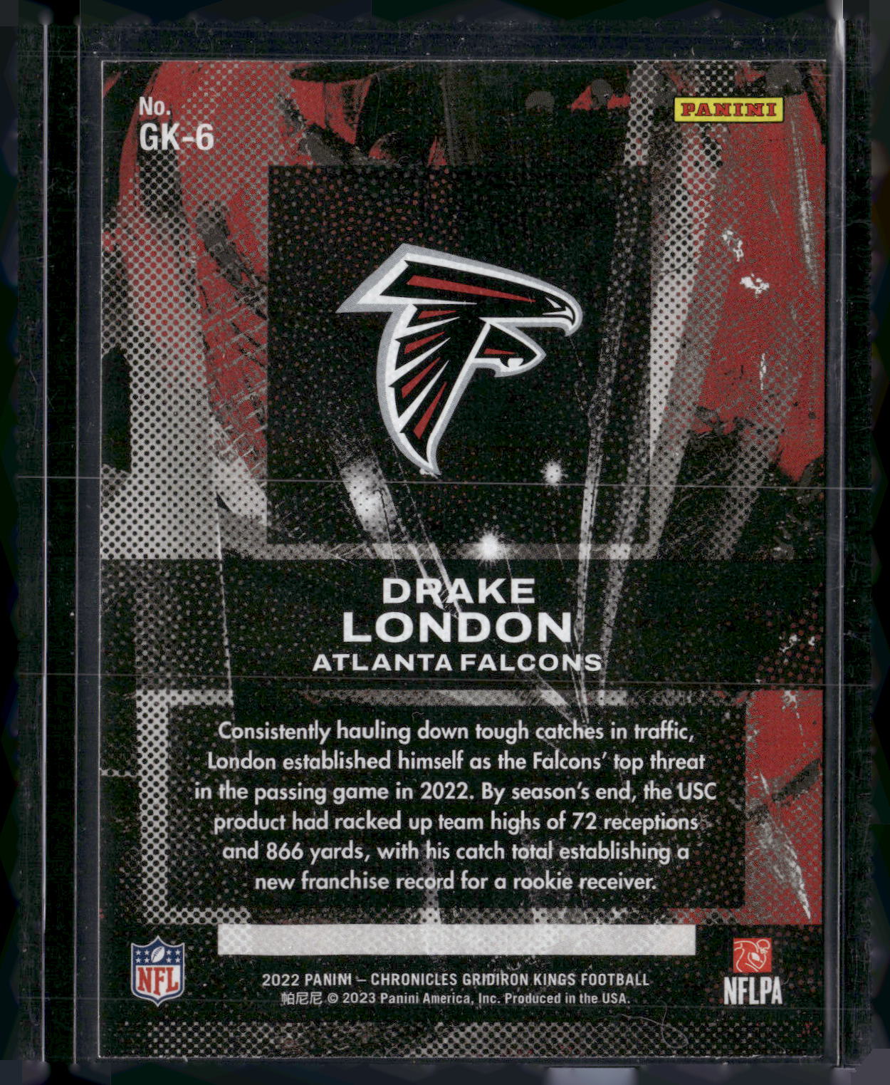 2022 Panini Chronicles #GK-6 Drake London Gridiron Kings