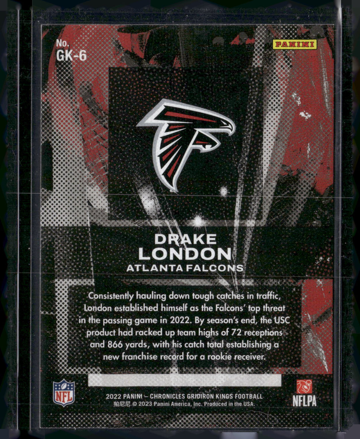 2022 Panini Chronicles #GK-6 Drake London Gridiron Kings