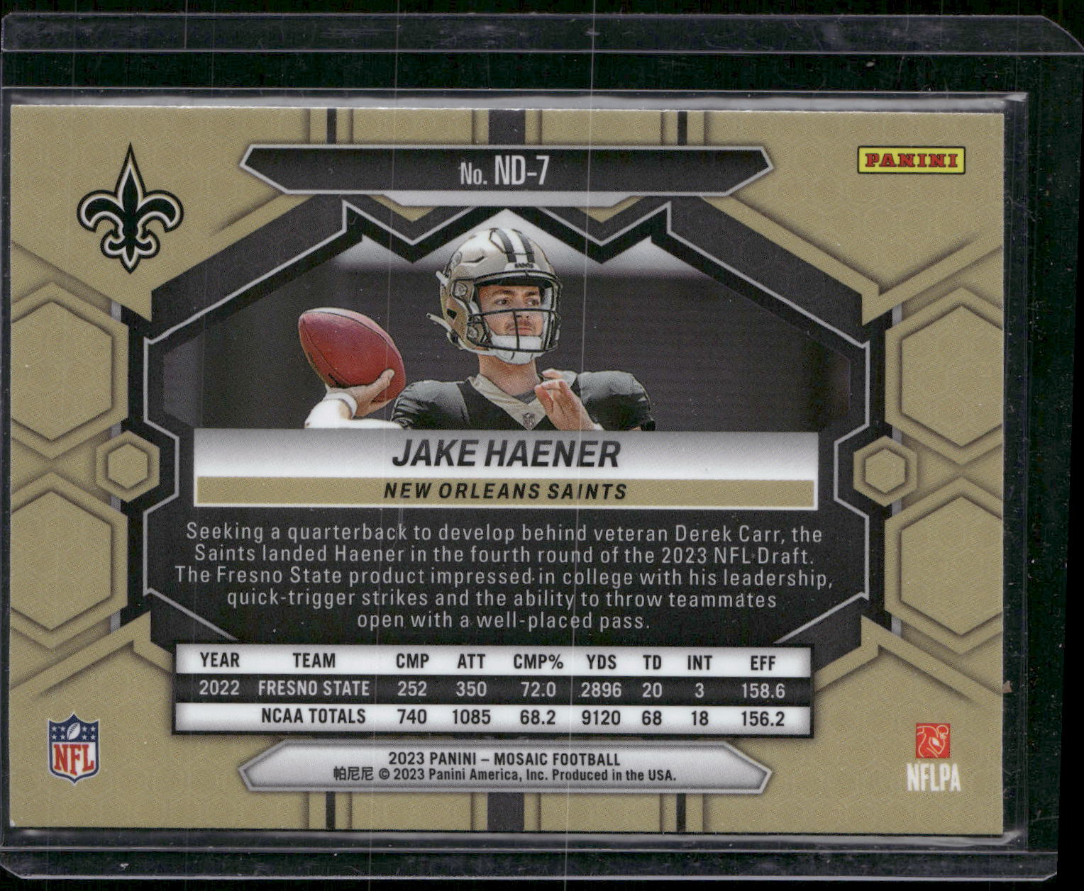 2023 Panini Mosaic #ND-7 Jake Haener