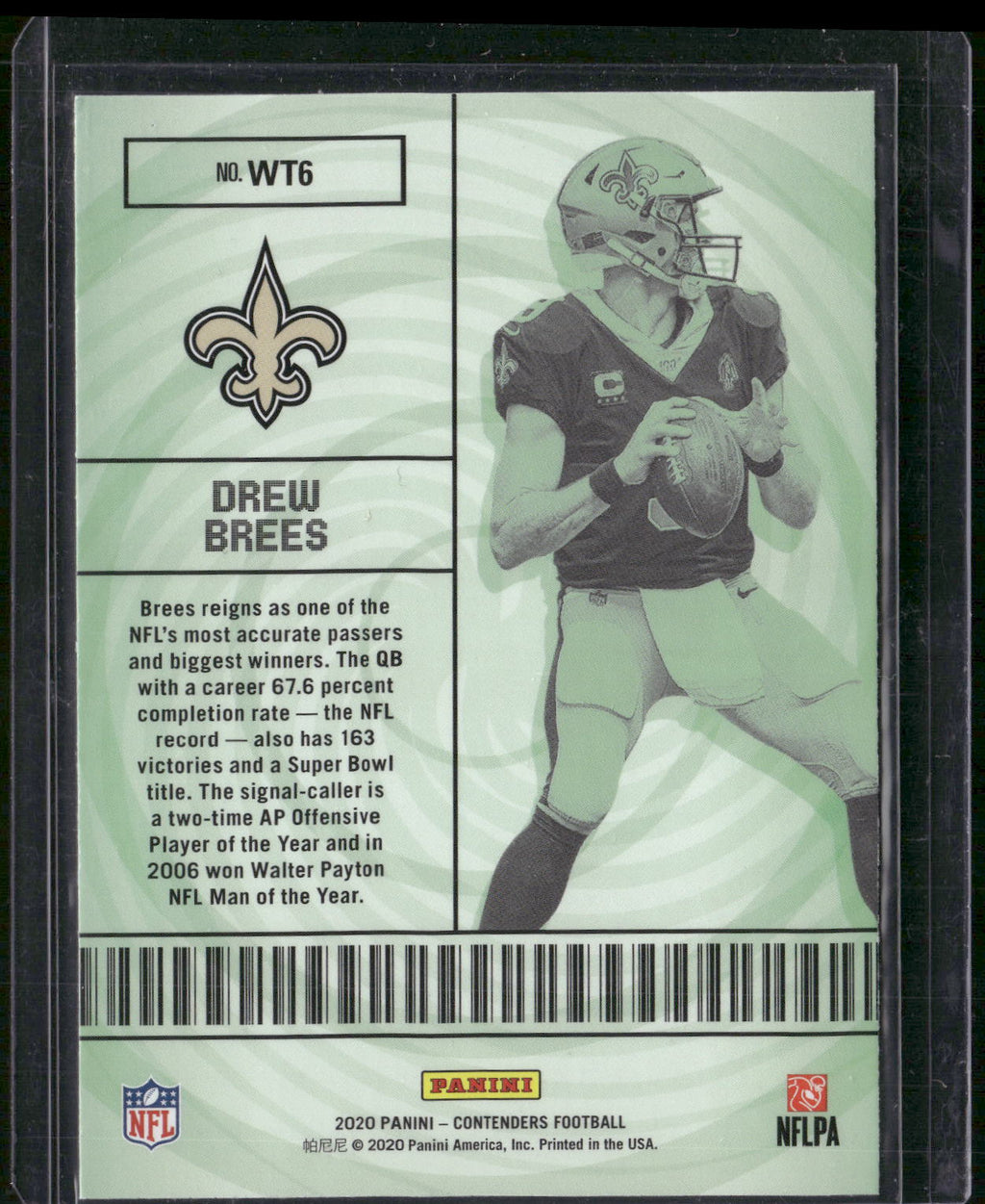 2020 Panini Contenders #WT6 Drew Brees Winning Ticket