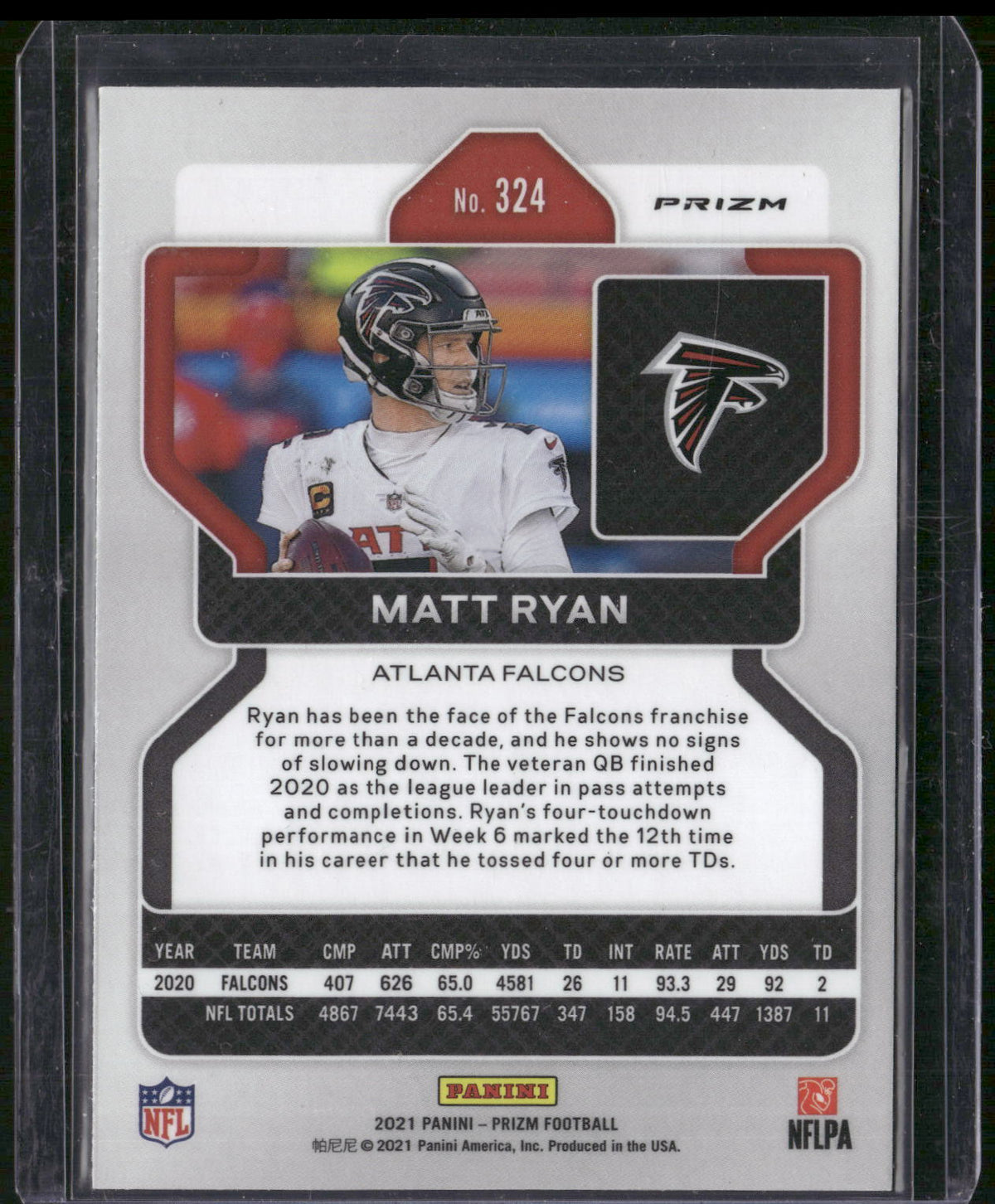 2021 Panini Prizm #324 Matt Ryan Lazer