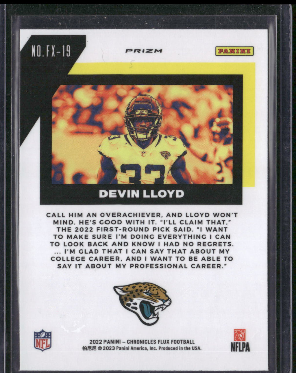 2022 Panini Chronicles #FX-19 Devin Lloyd Flux Rookies Silver