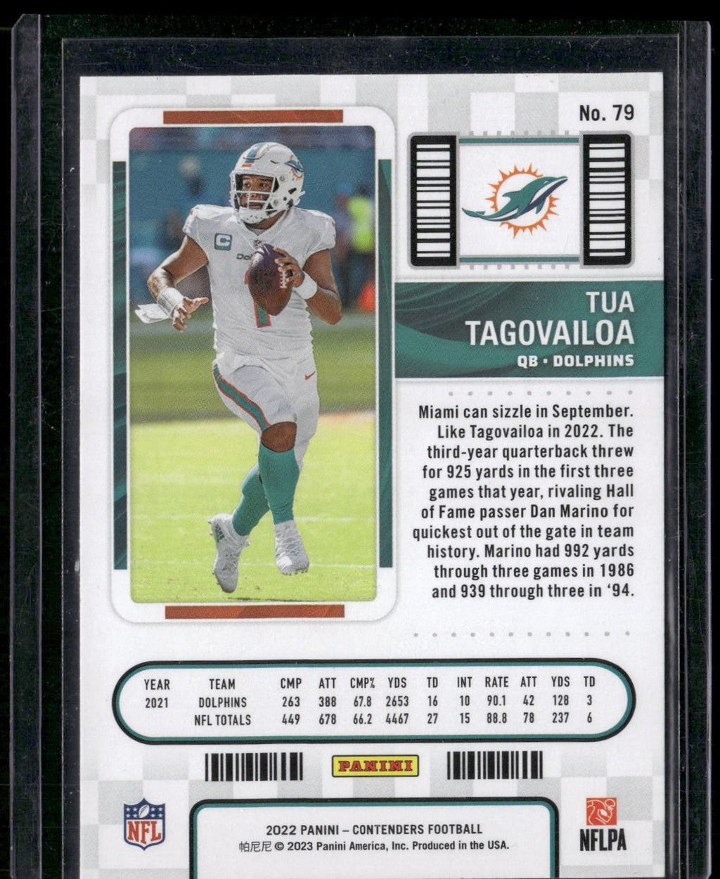 2022 Panini Contenders #79 Tua Tagovailoa