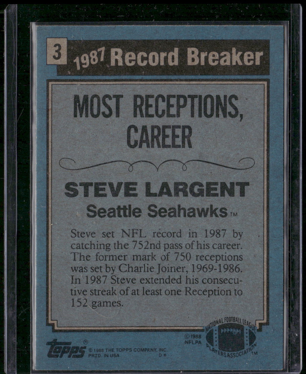 1988 Topps #3 Steve Largent