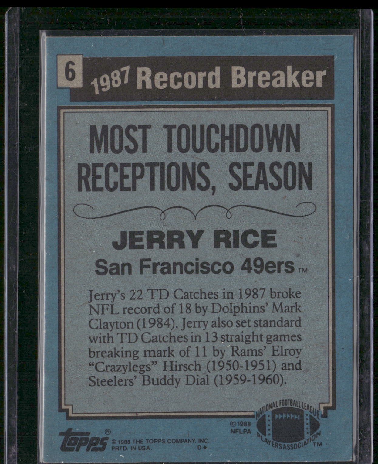 1988 Topps #6 Jerry Rice
