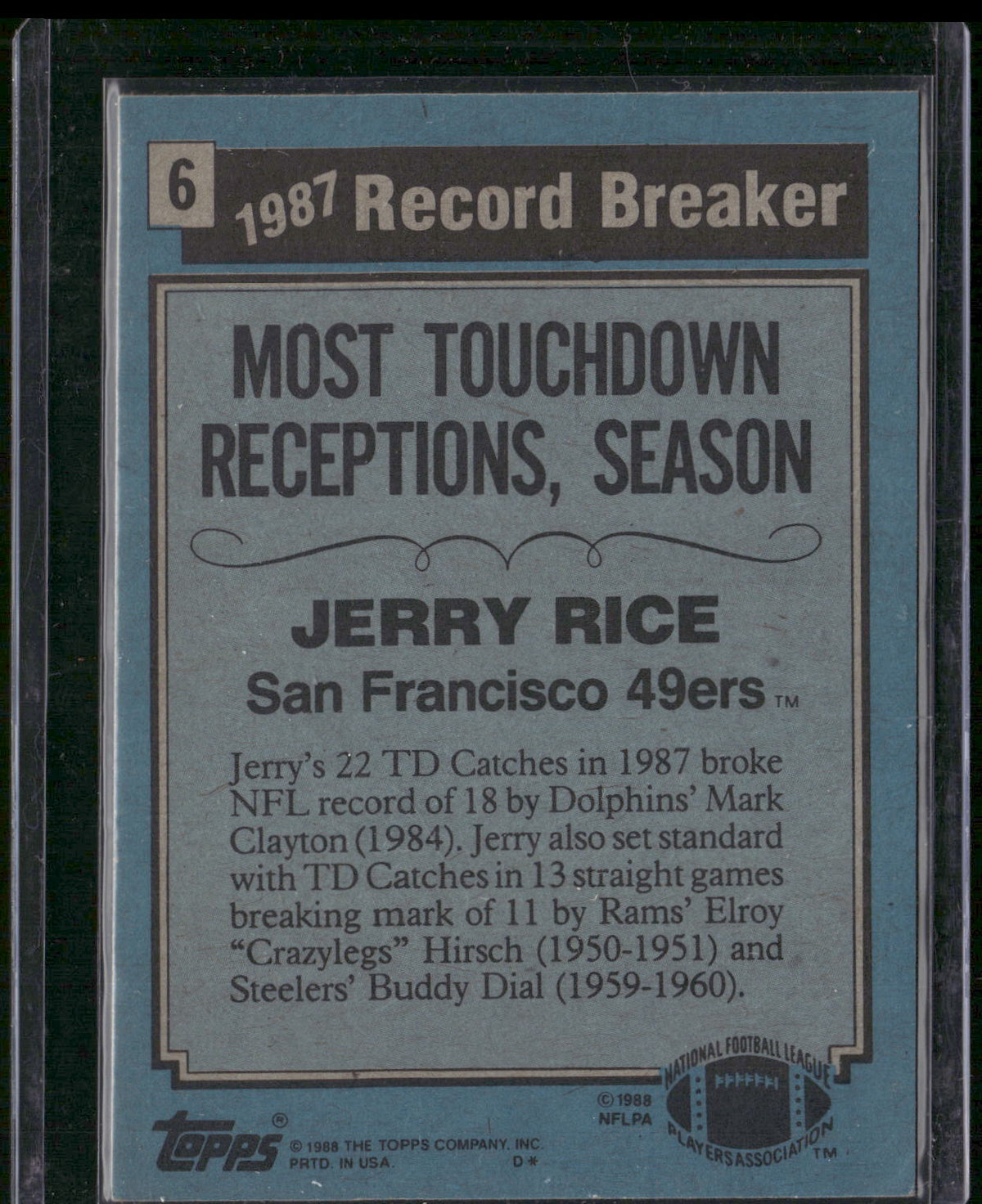1988 Topps #6 Jerry Rice