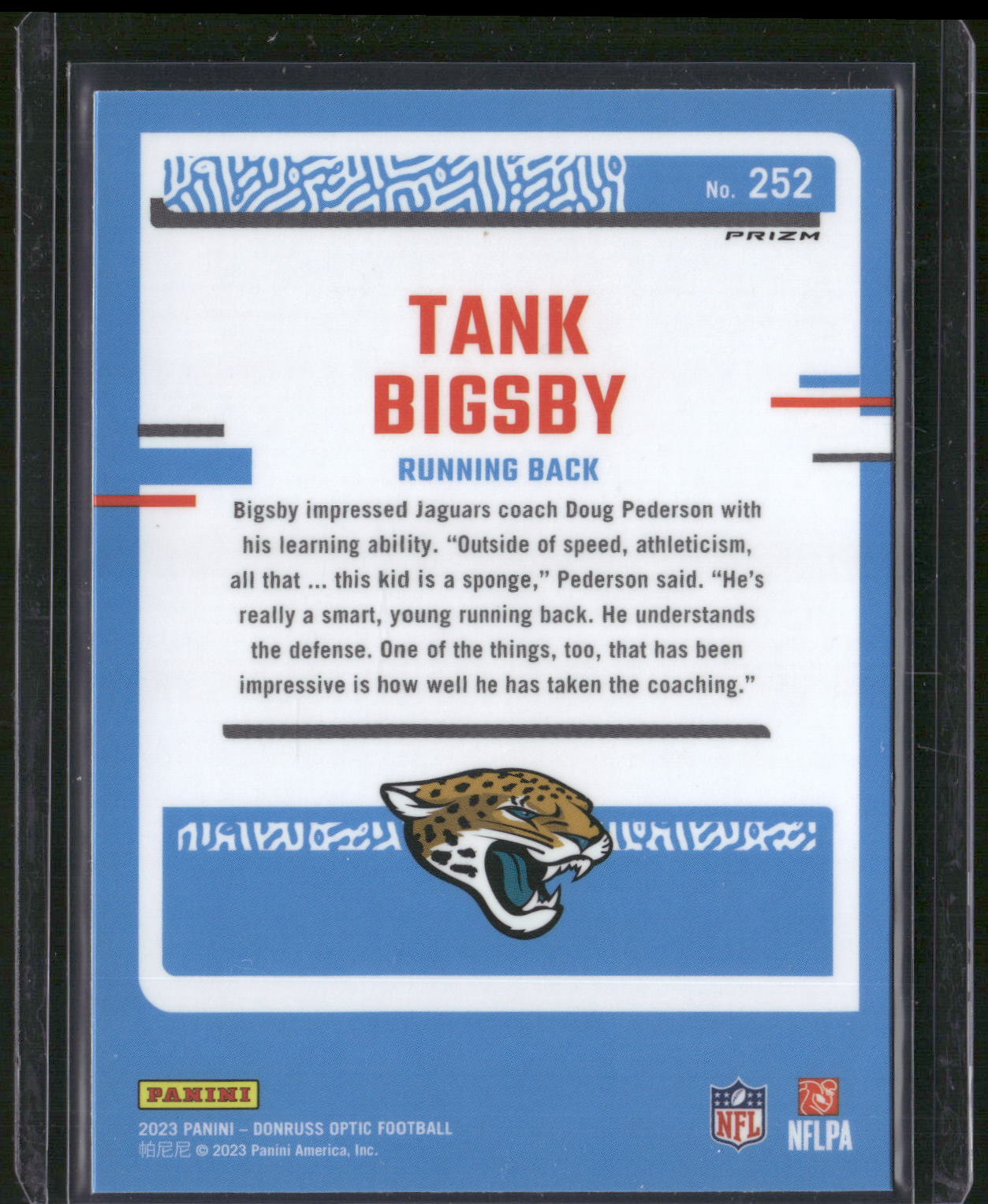 2023 Donruss Optic #252 Tank Bigsby Blue Hyper