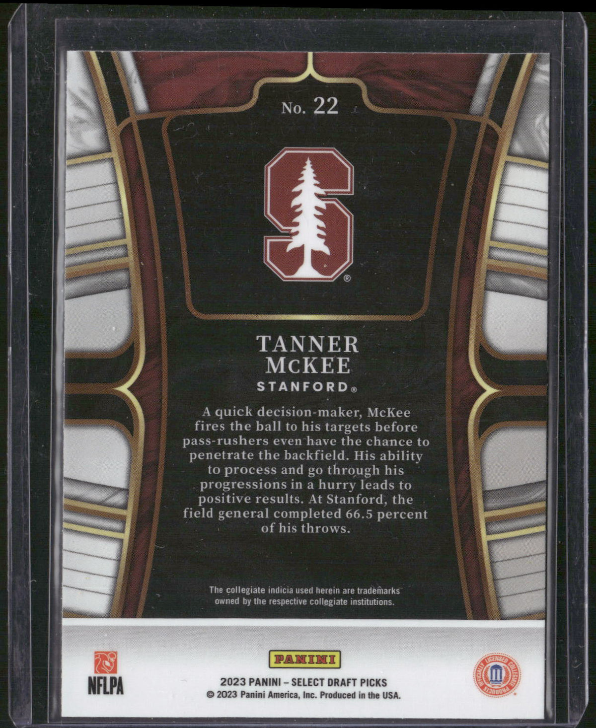 2023 Panini Select Draft Picks #22 Tanner McKee