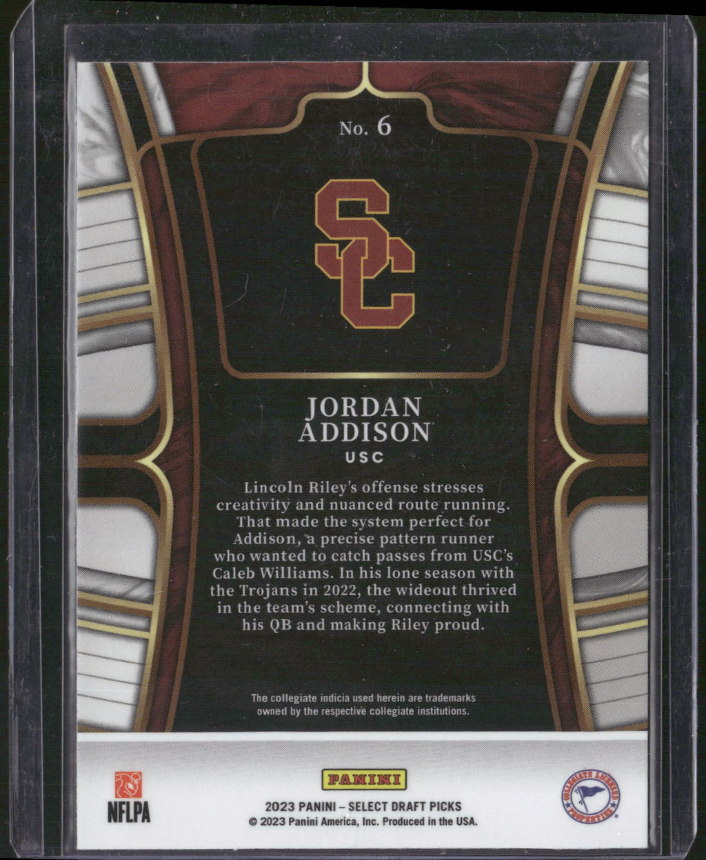 2023 Panini Select Draft Picks #6 Jordan Addison