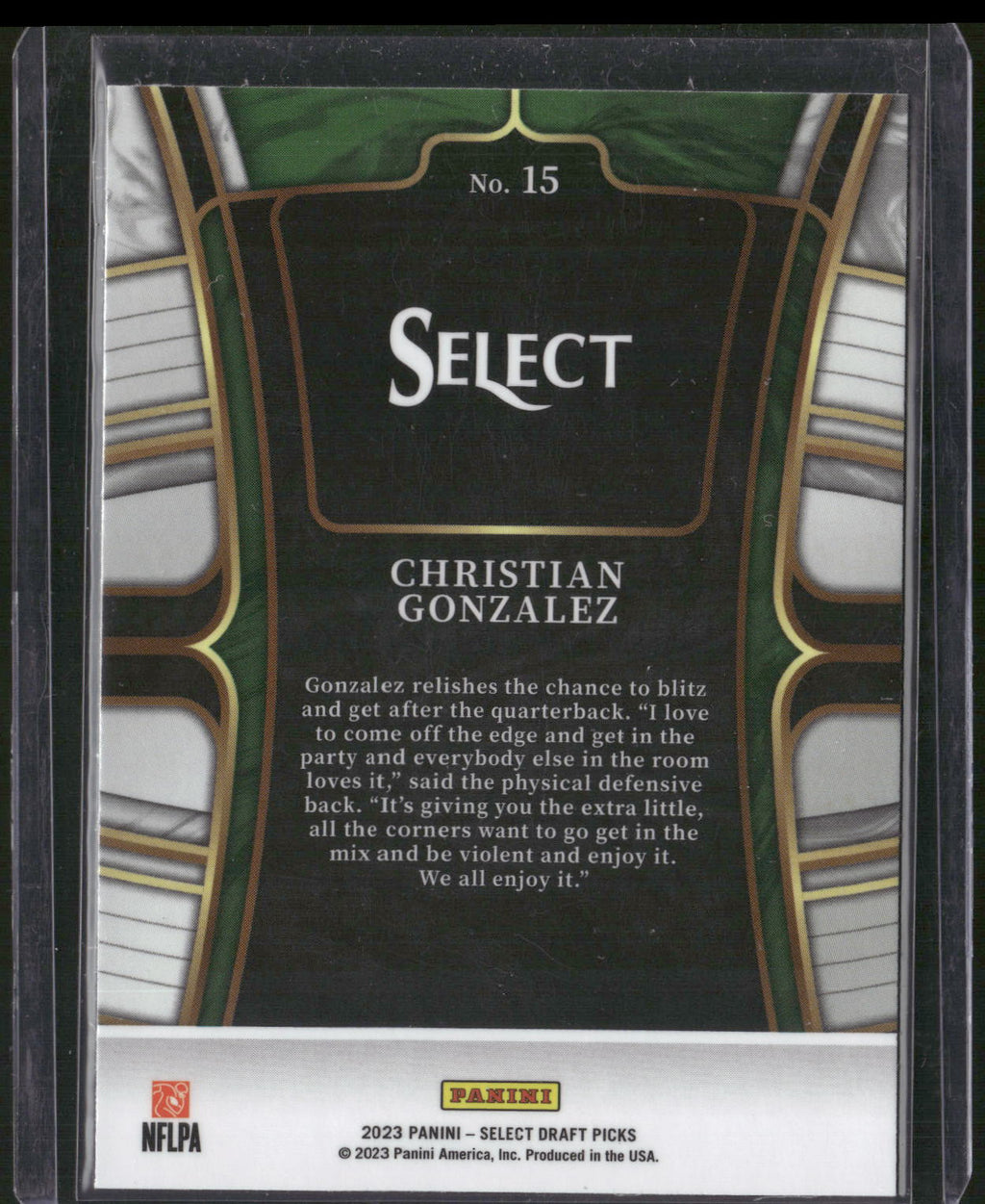 2023 Panini Select Draft Picks #15 Christian Gonzalez
