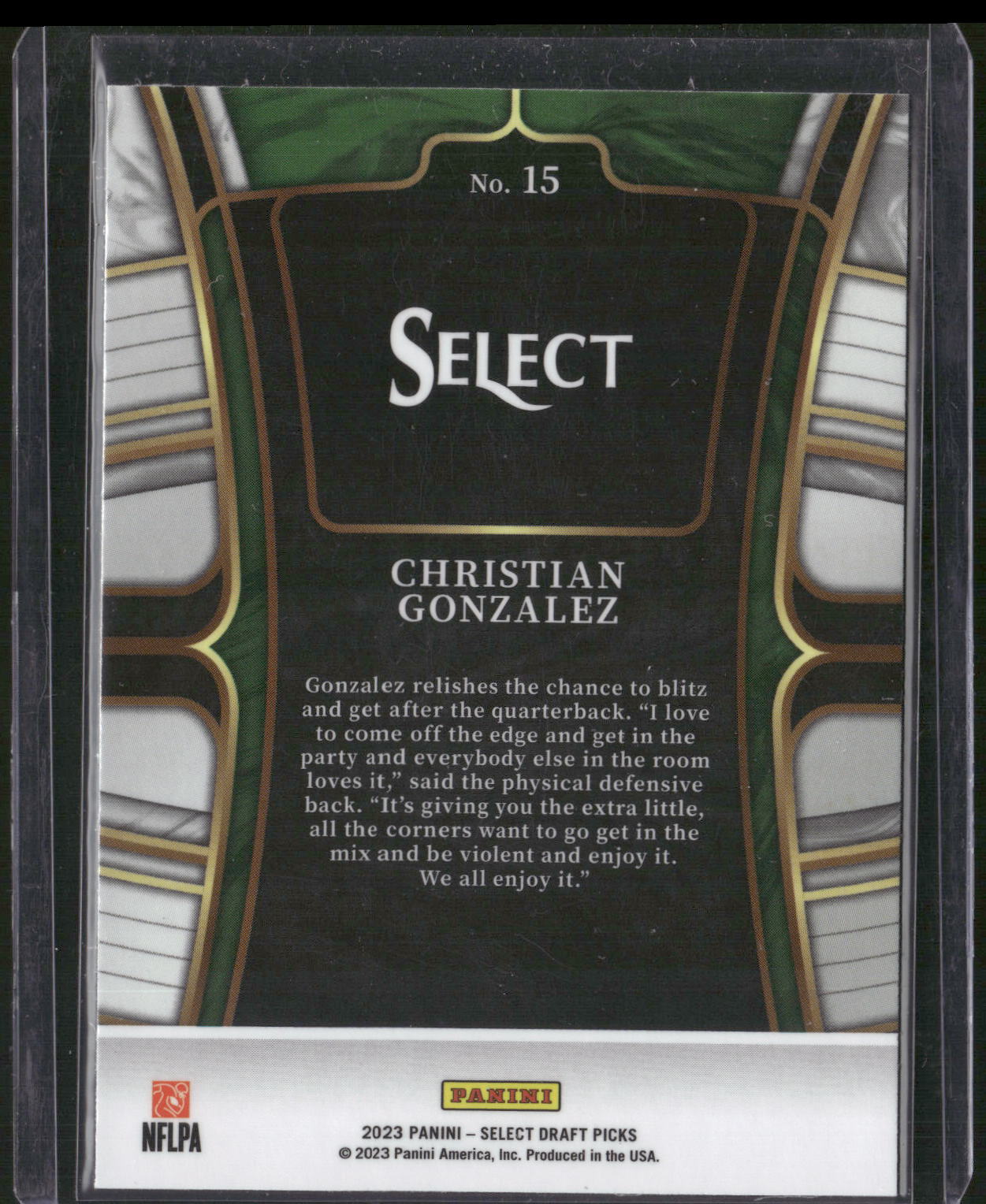 2023 Panini Select Draft Picks #15 Christian Gonzalez