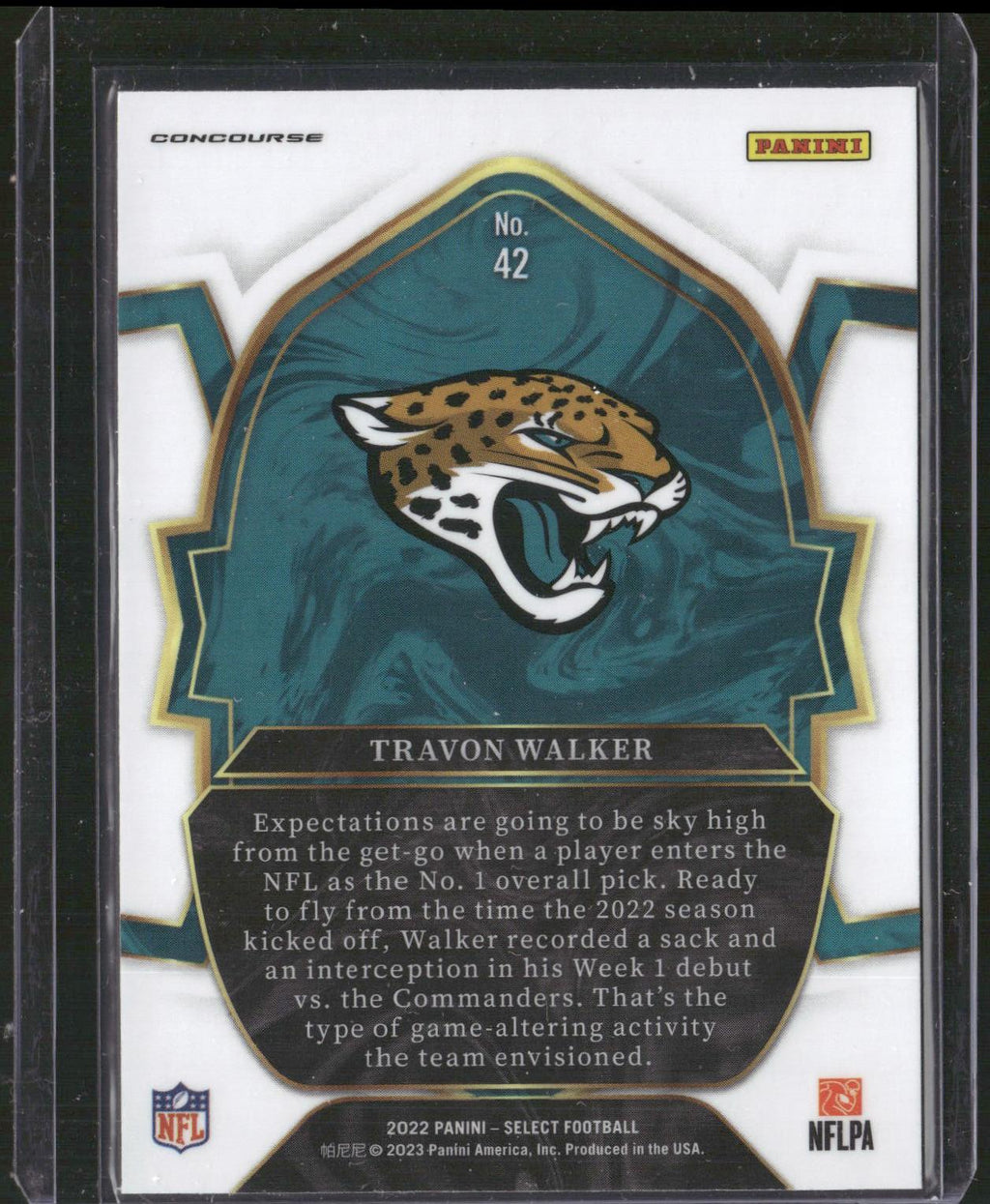 2022 Panini Select #42 Travon Walker