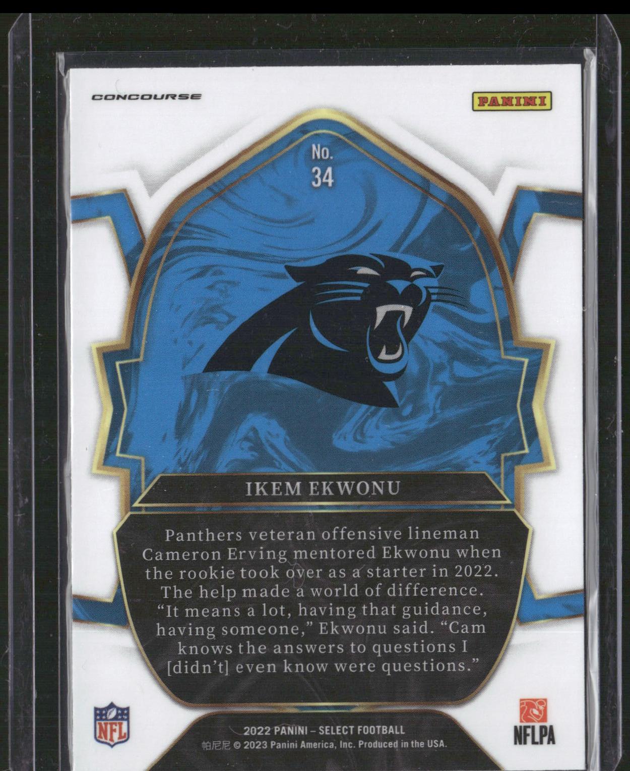 2022 Panini Select #34 Ikem Ekwonu