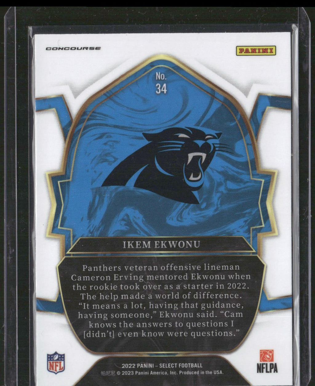 2022 Panini Select #34 Ikem Ekwonu