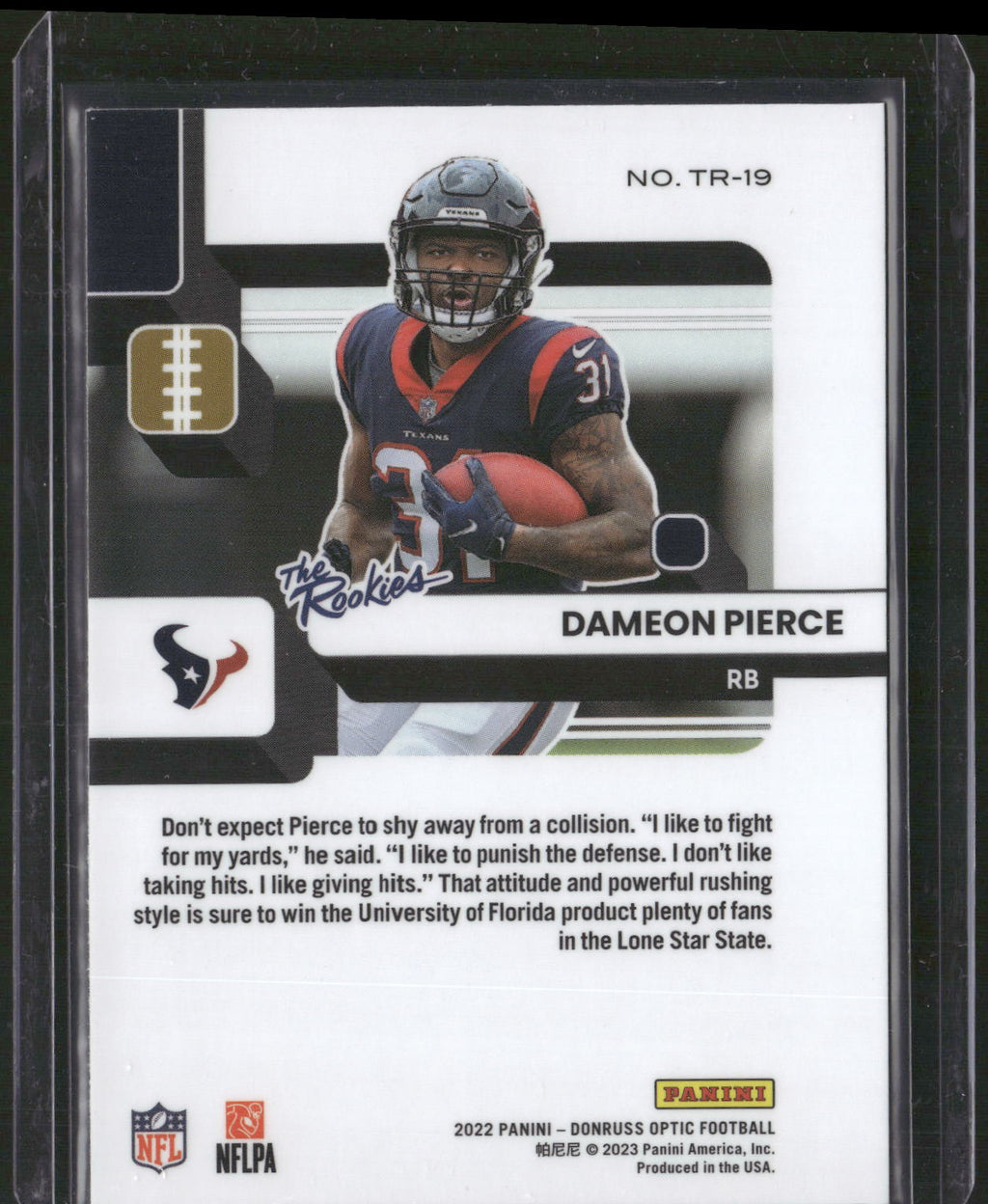 2022 Donruss Optic #TR-19 Dameon Pierce The Rookies