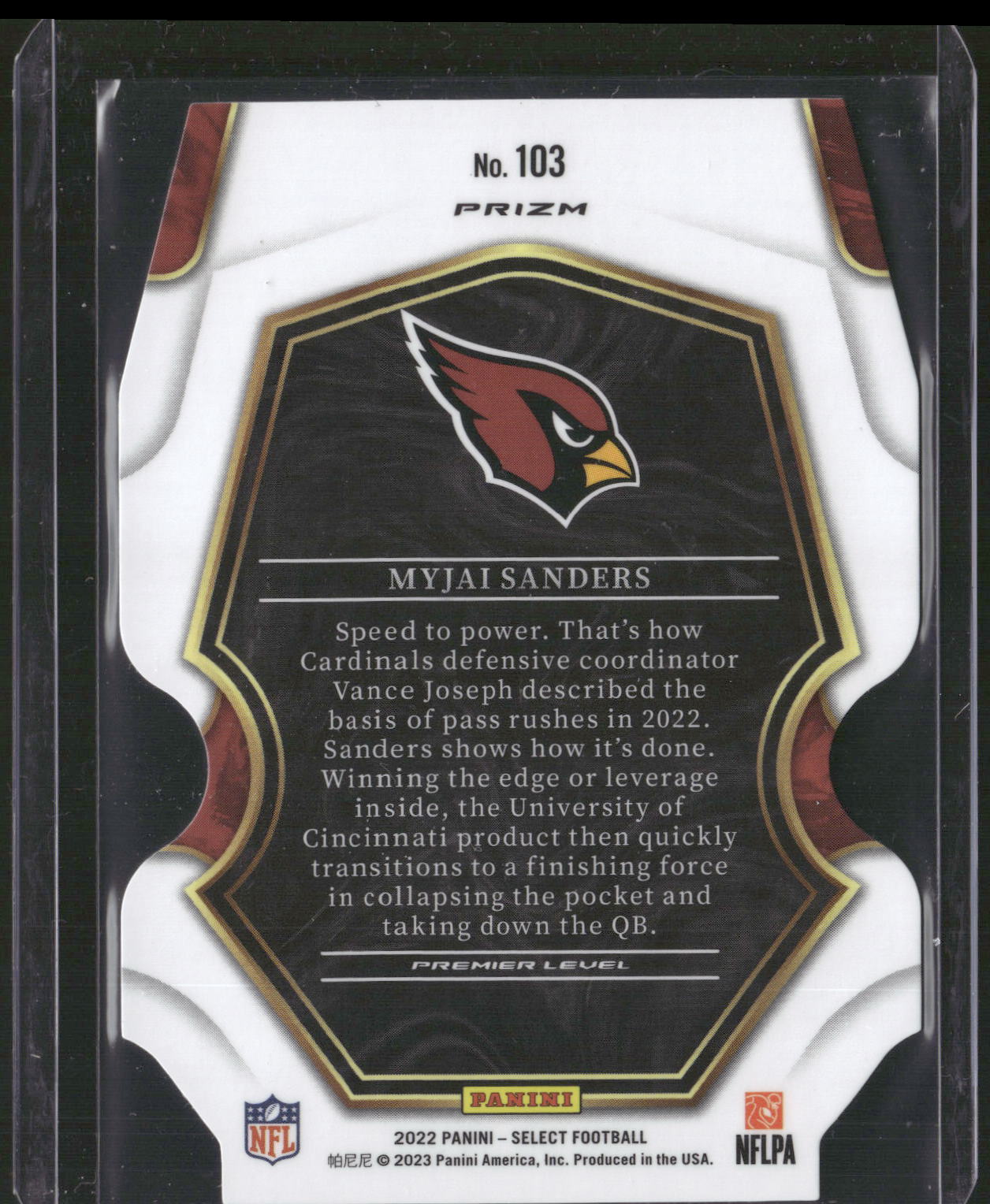 2022 Panini Select #103 Myjai Sanders Silver Prizm Die Cut