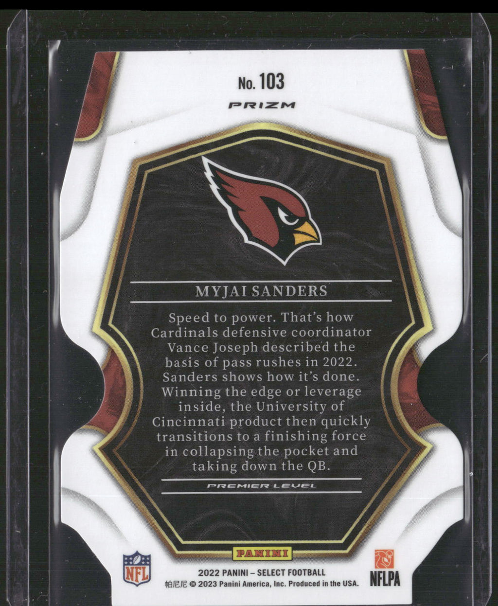 2022 Panini Select #103 Myjai Sanders Silver Prizm Die Cut