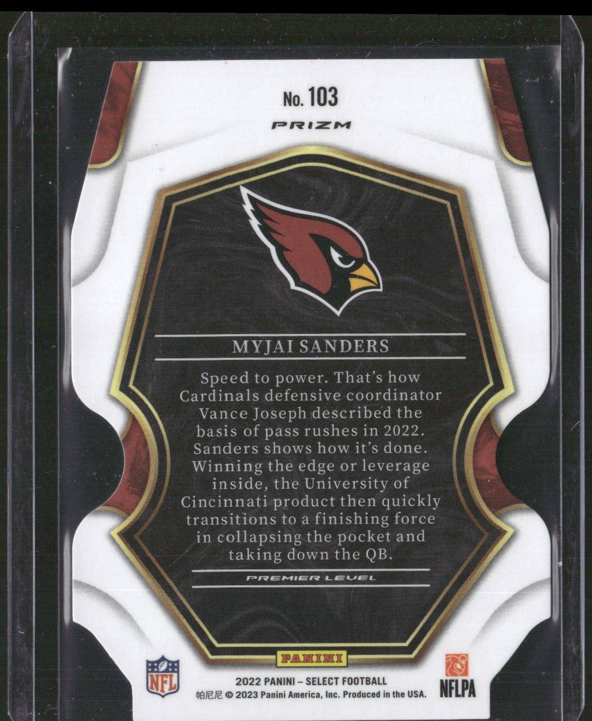 2022 Panini Select #103 Myjai Sanders Silver Prizm Die Cut