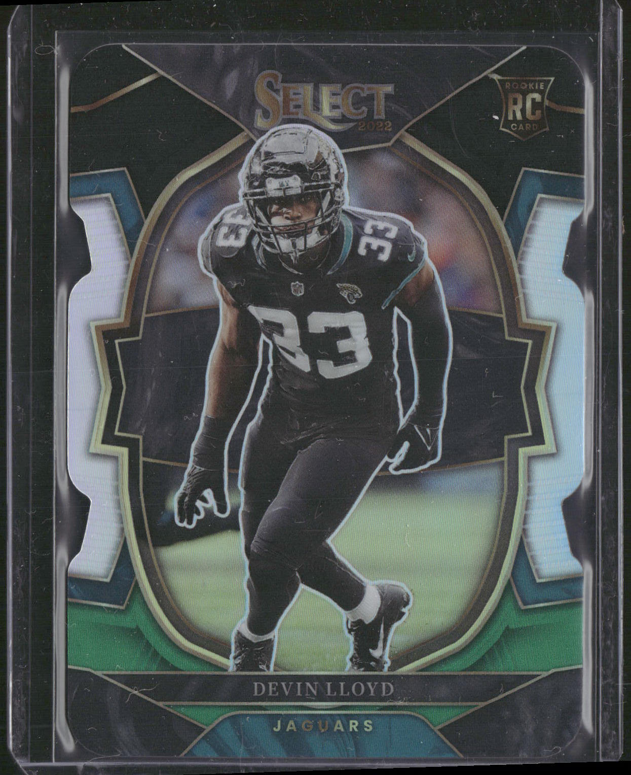2022 Panini Select #43 Devin Lloyd Black and Green Prizm Die Cut