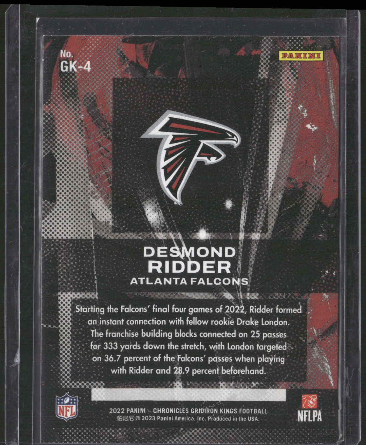 2022 Panini Chronicles #GK-4 Desmond Ridder Gridiron Kings
