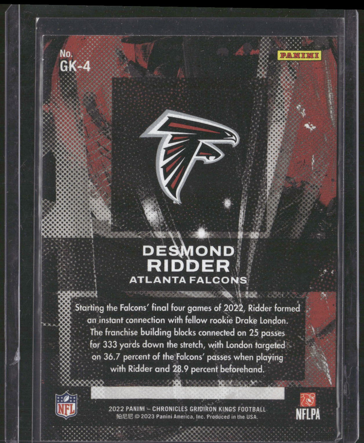 2022 Panini Chronicles #GK-4 Desmond Ridder Gridiron Kings